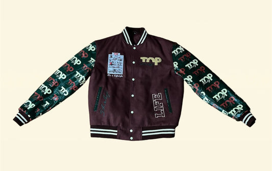 Brown Top Shelf Letterman Jacket