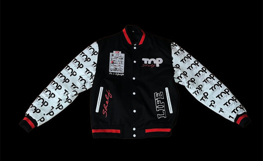 Black Top Shelf Letterman Jacket